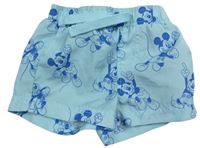 Světlemodré šusťákové kraťasy s Mickeym Primark