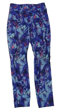 Modro-růžové vzorované sportovní legíny Decathlon