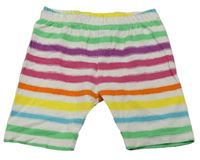 Bílo-barevné pruhované elastické kraťasy Lupilu