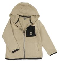 Béžová chlupatá propínací mikina s kapsou s kapucí F&F