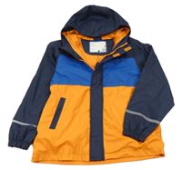 Tmavomodro-modro-oranžová nepromokavá bunda s kapucí Kiki&Koko