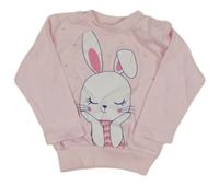 Světlerůžová lehká mikina s králíkem