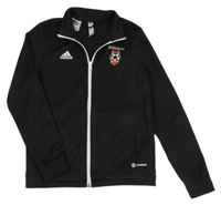 Černá sportovní propínací mikina s nášivkou Adidas