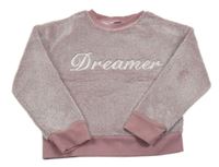 Růžová plyšová mikina s nápisem Pep&Co