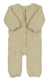 Béžový zateplený prošívaný overal 