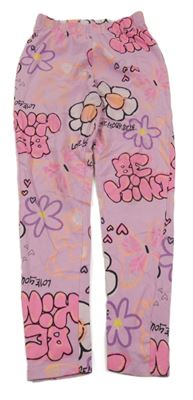 Růžové legíny s květy Matalan