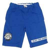 Modré teplákové kraťasy s potiskem Y.F.K.