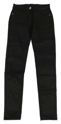 Černé potažené skinny kalhoty Matalan