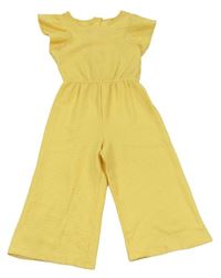 Žlutý vzorovaný kalhotový culottes overal zn. Primark