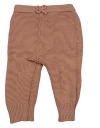Starorůžové pletené kalhoty 