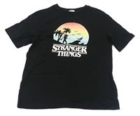 Černé tričko Stranger Things H&M