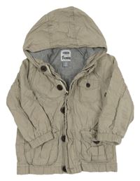 Béžová plátěná podzimní bunda s kapucí Old Navy
