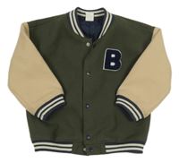 Khaki-béžová flaušová podzimní bunda s písmenkem H&M