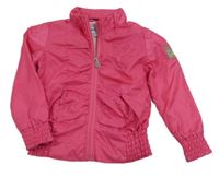 Růžová šusťáková jarní bunda s nášivkou Bimbus
