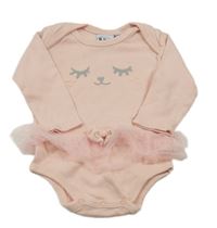 Broskvové body s tylovou sukní a obličejem Bubble gum