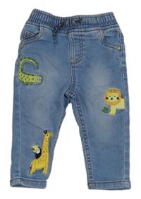 Modré teplákové rifle se zvířátky Dunnes