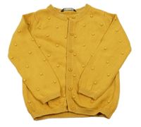 Okrový propínací svetr s bambulkami George 