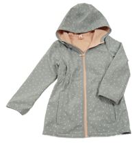 Šedá softsheloová parka se srdíčky a kapucí Topolino