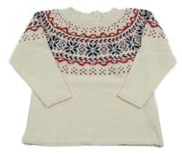 Smetanový svetr se vzorem Zippy