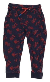 Tmavomodré tepláky s auty Mothercare