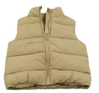 Béžová šusťáková prošívaná zateplená vesta 