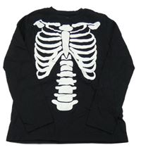 Černé triko s kostlivcem H&M