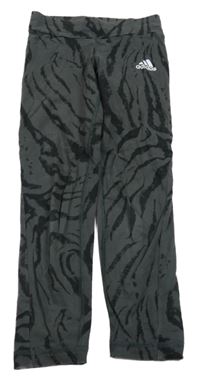Šedo-černé vzorované sportovní legíny Adidas