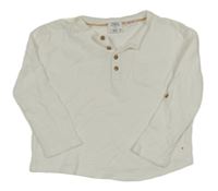 Bílé vzorované triko s kapsou Zara