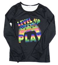 Černé sportovní triko s ovladačem Shein