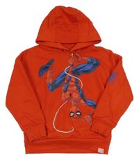 Červená mikina se Spider-manem a kapucí Marvel