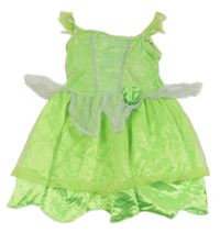 Kostým - Limetkové sametovo/síťované šaty se třpytkami