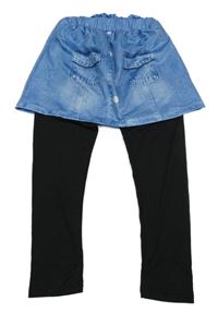 Modrá sukně riflového vzhledu se všitými legíny 