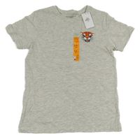 Nové - Šedé melírované tričko s tygrem Primark