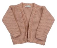 Starorůžovo-modrý pletený svetrový cardigan C&A