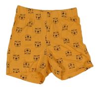 Oranžové bavlněné kraťasy s tygry Lupilu 