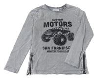 Šedé triko s monster truck H&M