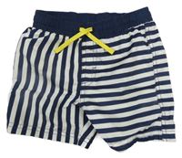 Tmavomodro-bílé pruhované plážové kraťasy H&M