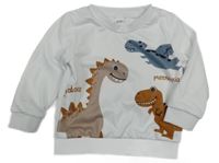 Bílá mikina s dinosaury 