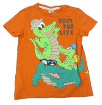 Tmavooranžové tričko s krokodýlky Kiki&Koko