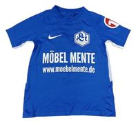 Cobaltově modro-bílý funkční fotbalový dres se znakem a číslem Nike