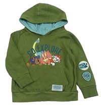 Khaki mikina s PAW PATROL a kapsou a kapucí George