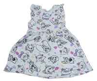 Bílé šaty s Disney zvířátky a volánky zn. PRIMARK