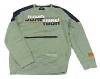 Khaki-tmavomodrá mikina s nápisy C&A