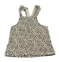 Světlebéžovo-hnědo-černé vzorované riflové šaty s volánky H&M