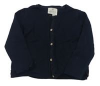 Tmavomodrý pruhovaný propínací svetr ZARA