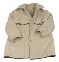 Světlebéžový melírovaný flaušový zateplený kabát s límečkem Vogue