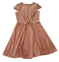 Starorůžové žebrované sametové šaty PRIMARK