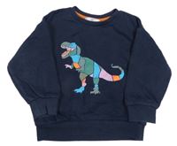 Tmavomodrá oversize mikina s dinosaurem M&S