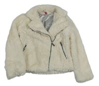 Smetanový kožešinový zateplený crop křivák ORCHESTRA