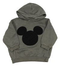 Tmavošedá oversize mikina s Mickey a kapucí H&M